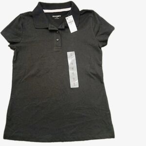 Old Navy Girl's Short Sleeve Basic Polo Shirt Sz Medium 8 Black New